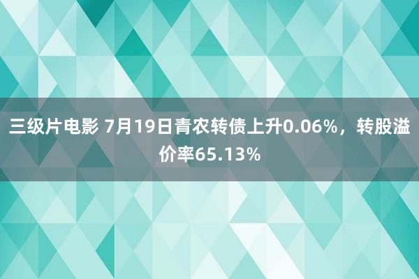 三级片电影 7月19日青农转债上升0.06%，转股溢价率65.13%