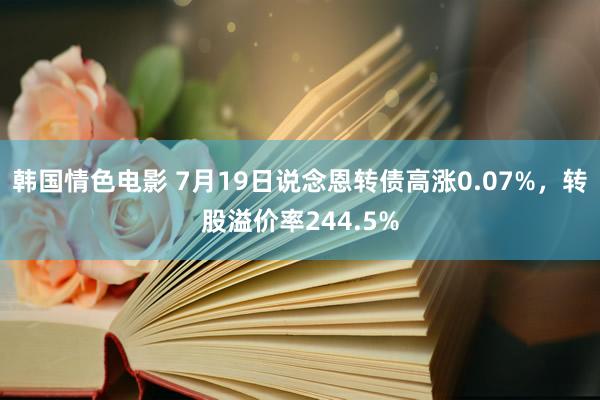 韩国情色电影 7月19日说念恩转债高涨0.07%，转股溢价率244.5%