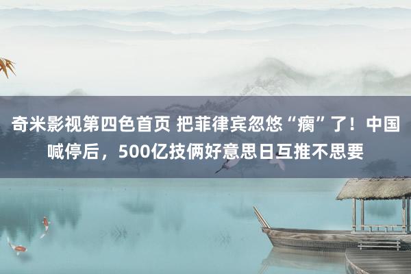 奇米影视第四色首页 把菲律宾忽悠“瘸”了！中国喊停后，500亿技俩好意思日互推不思要