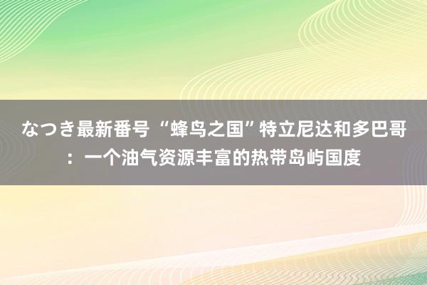 なつき最新番号 “蜂鸟之国”特立尼达和多巴哥：一个油气资源丰富的热带岛屿国度