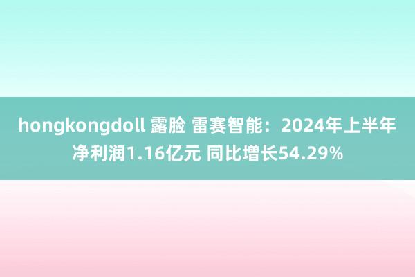 hongkongdoll 露脸 雷赛智能：2024年上半年净利润1.16亿元 同比增长54.29%