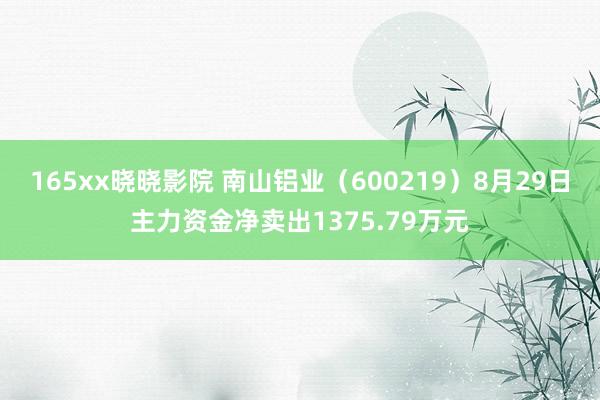 165xx晓晓影院 南山铝业（600219）8月29日主力资金净卖出1375.79万元