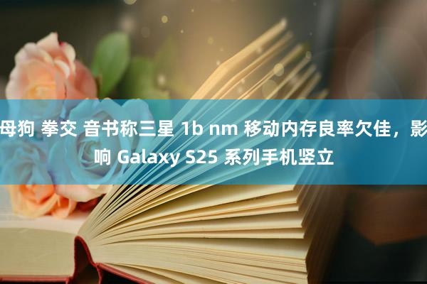 母狗 拳交 音书称三星 1b nm 移动内存良率欠佳，影响 Galaxy S25 系列手机竖立