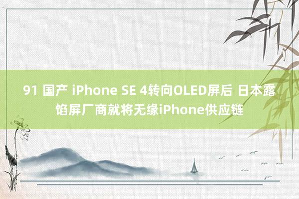 91 国产 iPhone SE 4转向OLED屏后 日本露馅屏厂商就将无缘iPhone供应链