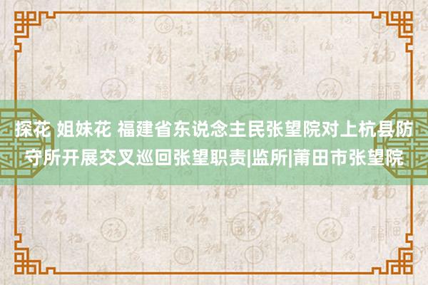 探花 姐妹花 福建省东说念主民张望院对上杭县防守所开展交叉巡回张望职责|监所|莆田市张望院