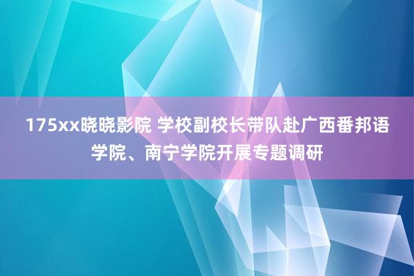 175xx晓晓影院 学校副校长带队赴广西番邦语学院、南宁学院开展专题调研